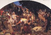 Ford Madox Brown Chaucer at the Curt of Edward III oil painting